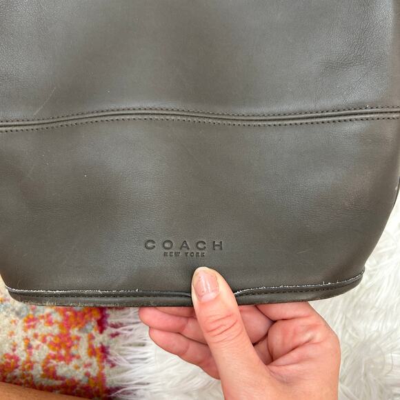 Vintage 90s Coach Gray Leather Tribeca Slim Bucket Shoulder Bag Purse - Picture 4 of 8